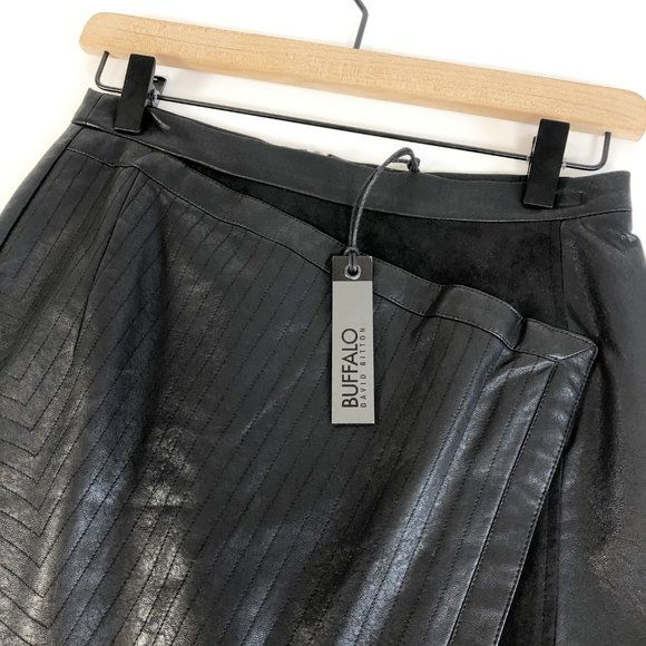 Buffalo Black Asymmetric Carlene Pencil Skirt M - Picture 7 of 8